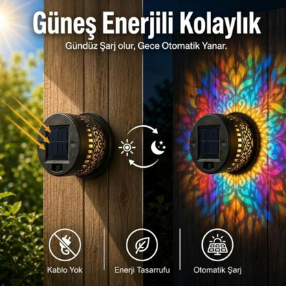 Mandala Güneş Enerjili Duvar Apliği